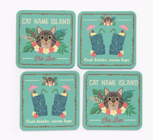 Tiki Bar: Personalised {breedCommonName} Coasters